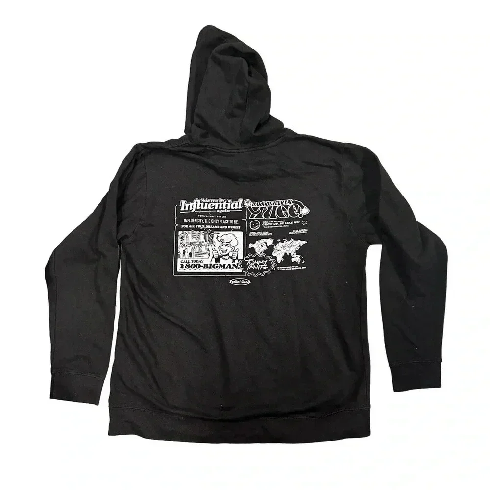 TOMMY INNIT Black Pullover‎ Hoodie No Tag Small/Medium Preowned